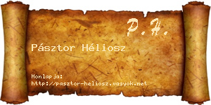 Pásztor Héliosz névjegykártya